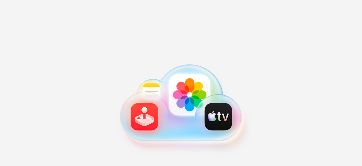 تطبيقات +iCloud: الملاحظات وApple Arcade والصور وApple TV