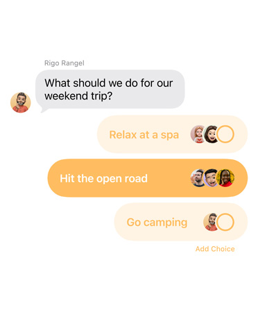 Die Nachrichten App mit dem Feature Umfragen in Aktion